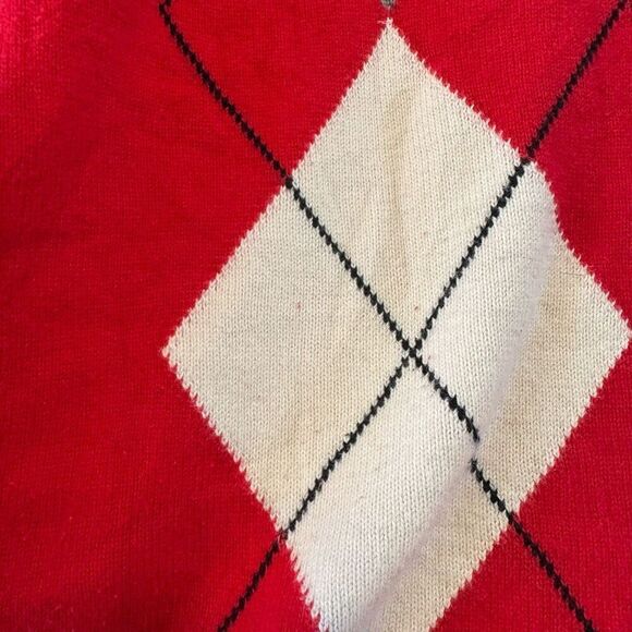 Izod Women’s Golf Sweater V-Neck Diamond Graphic Size 2XL Red Color - Picture 5 of 11